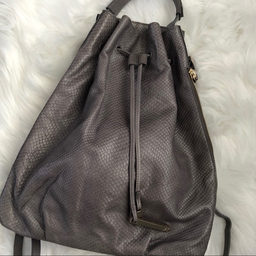 Grey Leather Backpack - image 1